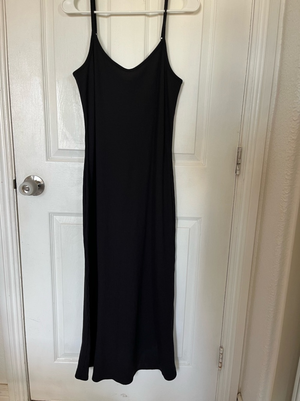 a new day Black Ribbed Maxi Slip Dress